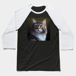 Beautiful Maine Coon Tabby Cat Baseball T-Shirt